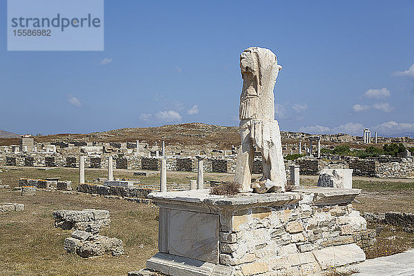 Römische Statue des Generals Caius Billienus  Insel Delos  UNESCO-Weltkulturerbe  Kykladengruppe  Griechische Inseln  Griechenland