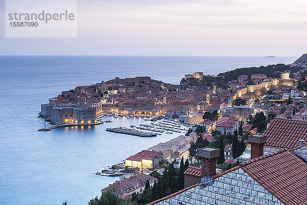 Luftaufnahme der Altstadt von Dubrovnik  UNESCO-Weltkulturerbe  Dubrovnik  Kroatien