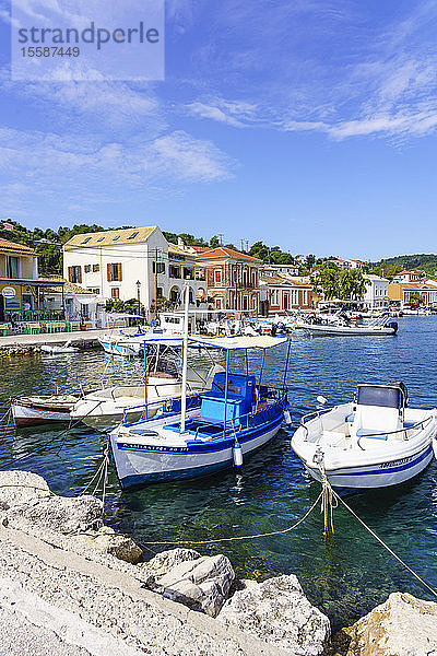 Die hübsche Stadt Gaios  der wichtigste Hafen auf der Insel  Paxos  Ionische Inseln  Griechische Inseln  Griechenland