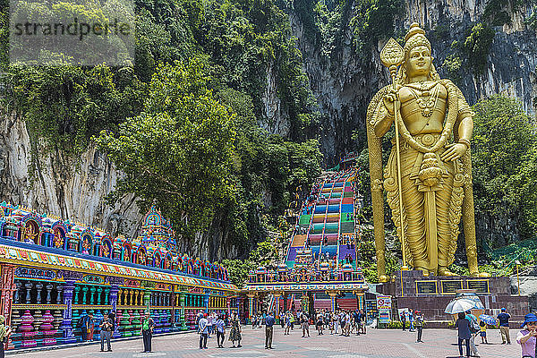 Lord Murugan-Statue in den Batu-Höhlen  Kuala Lumpur  Malaysia  Südostasien
