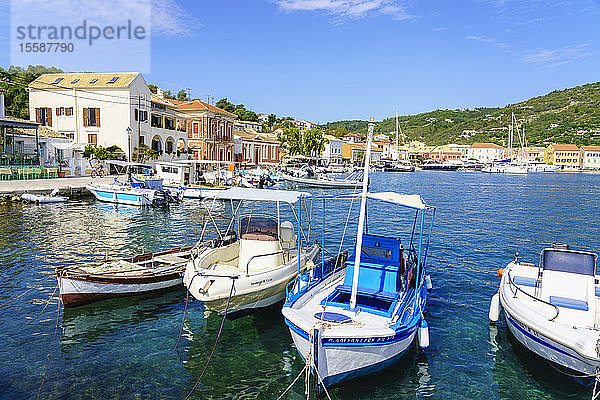 Die hübsche Stadt Gaios  der wichtigste Hafen auf der Insel  Paxos  Ionische Inseln  Griechische Inseln  Griechenland