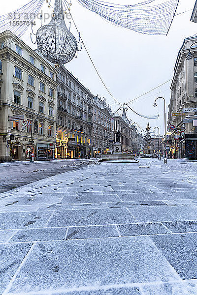 Weihnachtsschmuck in der kultigen Grabenstraße  berühmt für ihre Einkaufsmöglichkeiten  Wien  Österreich