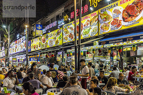 Jalan Alor Night Food Market in Kuala Lumpur  Malaysia  Südostasien