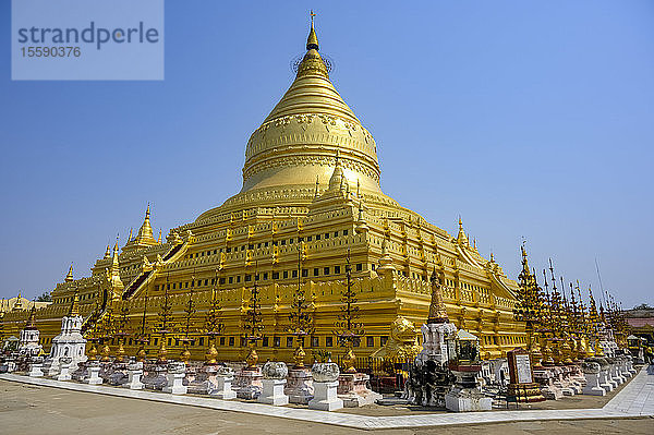 Shwezigon-Pagode  buddhistischer Tempel; Bagan  Region Mandalay  Myanmar