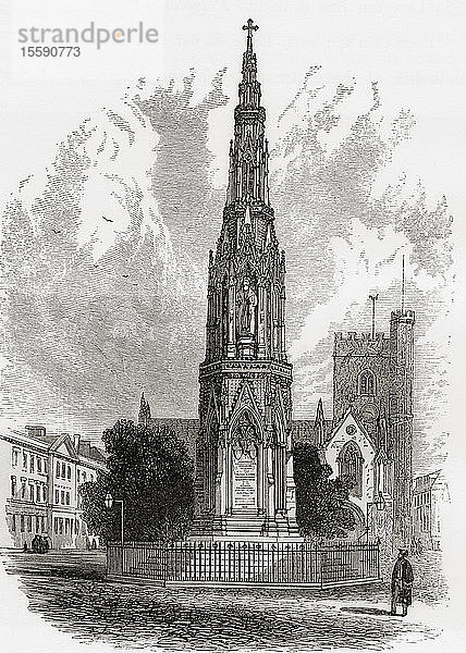 Das Martyr's Memorial  Oxford  England  hier im 19. Jahrhundert. Dieses steinerne Denkmal erinnert an die Oxforder Märtyrer des 16. Jahrhunderts. Aus English Pictures  veröffentlicht 1890.