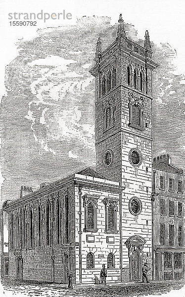 Kirche All Hallows Bread Street  Bezirk Bread Street  City of London  England  abgerissen 1877. Aus London Pictures  veröffentlicht 1890.
