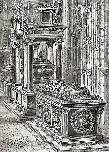 Das südliche Seitenschiff der Kapelle Heinrichs des Siebten oder die Kapelle Heinrichs des Siebten  Westminster Abbey  City of Westminster  London  England. Aus London Pictures  veröffentlicht 1890