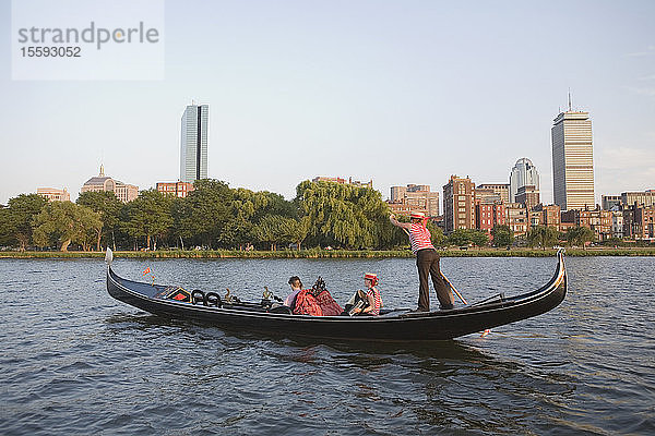 Mid adult couple traveling in a gondola