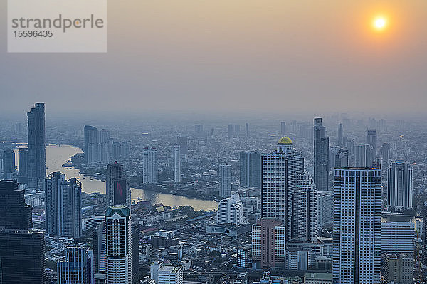 Blick über Bangkok vom höchsten Aussichtspunkt; Bangkok  Thailand