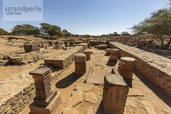 Überreste der Bäder in der Königsstadt der Monarchen  die das Königreich von Kusch regierten; Meroe  Nordstaat  Sudan