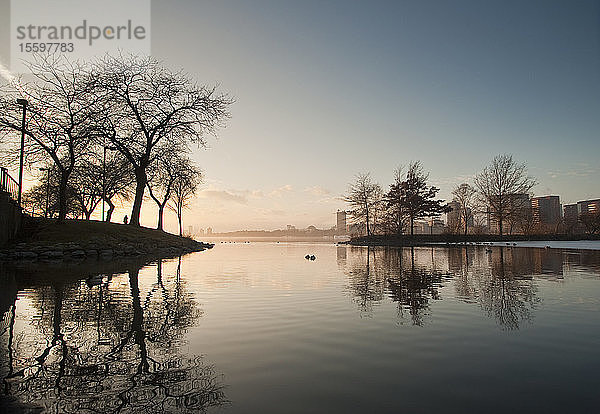 Fluss mit einer Stadt im Hintergrund  Charles River  Boston  Suffolk County  Massachusetts  USA