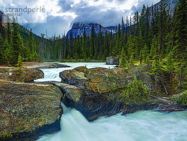 Die natürliche Brücke und der Kicking Horse River  Yoho-Nationalpark; British Columbia  Kanada