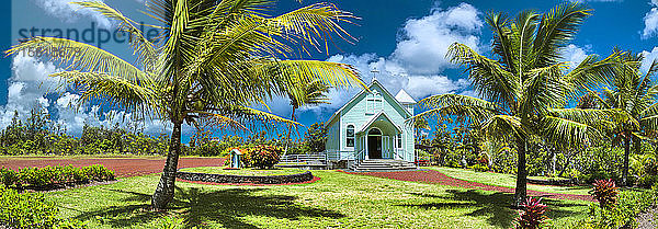 Stern der Meereskirche in Kalapana  Big Island  Hawaii  USA