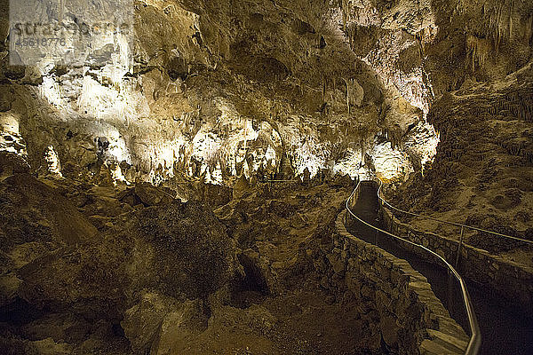 Ein Wanderweg führt durch die Carlsbad Caverns in New Mexico.