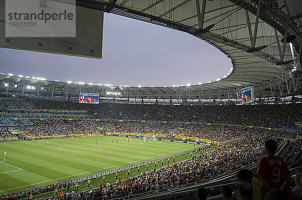 Maracan? Stadion von innen gesehen während eines Fußballspiels  Rio de Janeiro  Brasilien