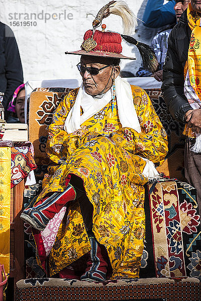 Porträt des ehemaligen Mustang-Königs Jigme Palbar Bista in Lo Manthang  Mustang  Nepal