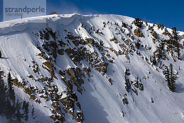 Langzeitbelichtung von Skifahrer in Lake Tahoe  Kalifornien  Verwendung