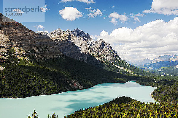 Der atemberaubend schöne Peyto Lake in den kanadischen Rockies.