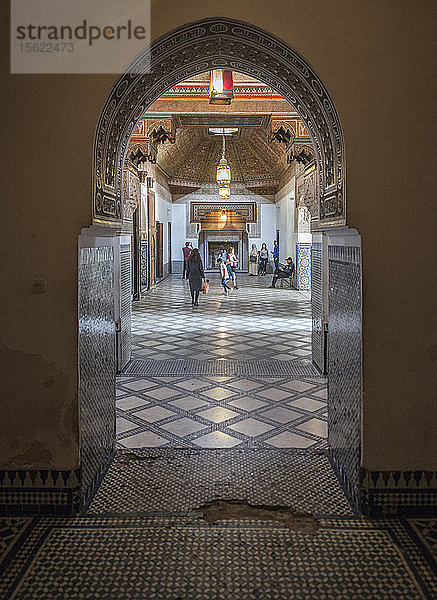 Innenraum des Bahia-Palastes  Marrakesch  Marokko