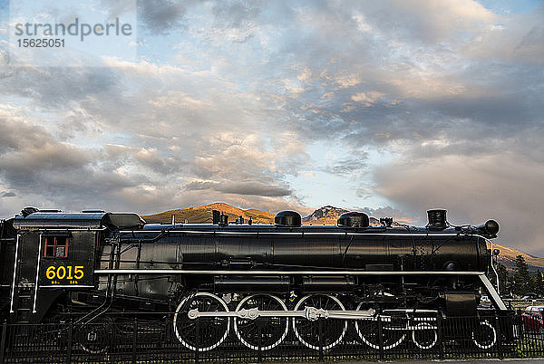 Eine alte Dampflokomotive in der Jasper Town Railway Station  Jasper National Park  Kanada.