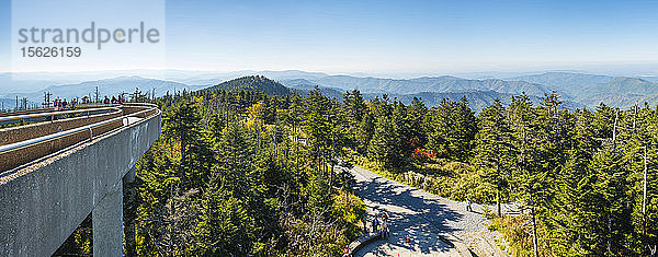 Vereinigte Staaten  North Carolina  Great Smoky Mountains National Park  Clingmans Dome  Grenze zwischen North Carolina und Tennessee.