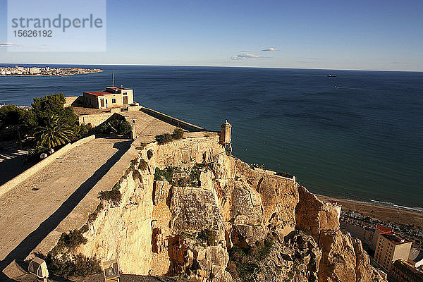 Burg Santa Barbara im Hintergrund  Alicante  Provinz Valencia  Spanien  Europa