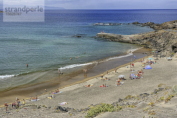 High Angle View Of A San Roque Strand in Teneriffa  Kanarische Inseln  Spanien