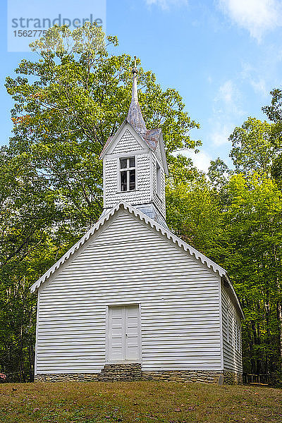 Vereinigte Staaten  North Carolina  Haywood County  Waynesville. Historische Kapelle in Little Cataloochee  Cataloochee Valley  Great Smoky Mountains National Park.