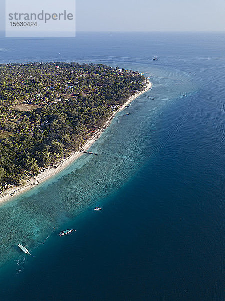 Luftaufnahme der Insel Gili Meno bei klarem Himmel auf Bali  Indonesien