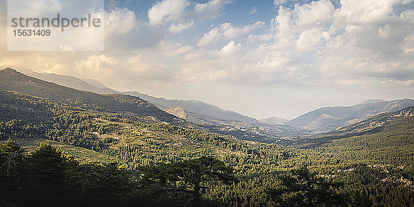 Albertacce  Lac de Calacuccia im Abendlicht  Haute-Corse  Korsika  Frankreich