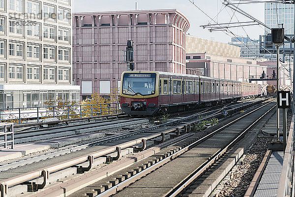 S-Bahn in der Nähe des Alexanderplatzes  Berlin  Deutschland