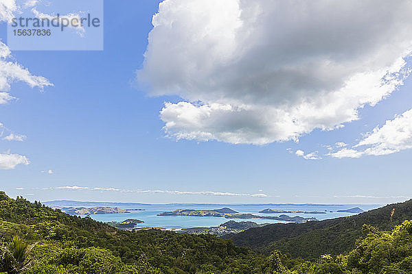 Neuseeland  Nordinsel  Waikato  malerische Landschaft vor bewölktem Himmel