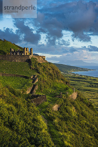 Ansicht der Festung Brimstone hill gegen den Himmel  St. Kitts und Nevis  Karibik