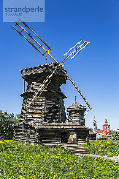 Hölzerne Windmühle  Museum für Holzarchitektur; Suzdal  Oblast Wladimir  Russland