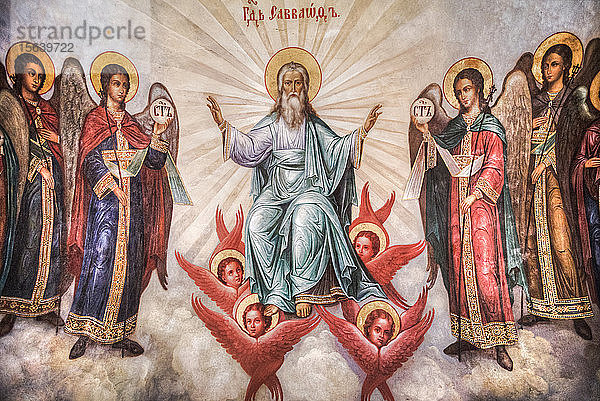 Fresko  Die Auferstehungskirche auf der Debra; Kostroma  Gebiet Kostroma  Russland