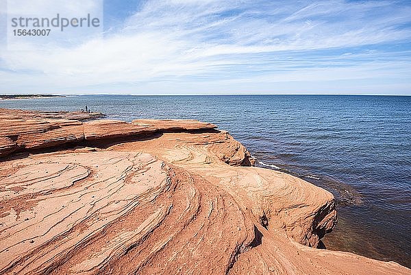 Roter Sandstein  Felsformation  Cavendish Beach  Prince Edward Island  Kanada  Nordamerika