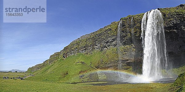 Seljalandfoss Wasserfall  Seljalandsa Fluss  Suðurland  Sudurland  Südisland  Island  Europa