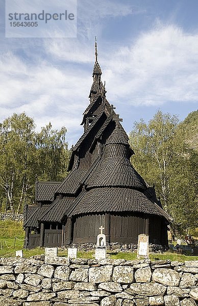 Stabkirche von Borgund  Lærdal-Tal  Sogn og Fjordane  Norwegen  Europa