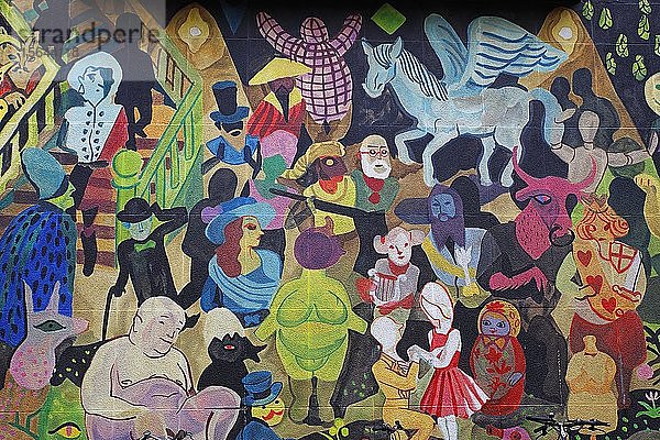 Street-Art-Bild an einer Hauswand  Antwerpen  Belgien  Europa