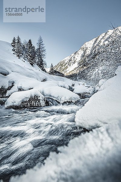 Horlachbach im Winter Ötztal  Tirol  Österreich  Europa