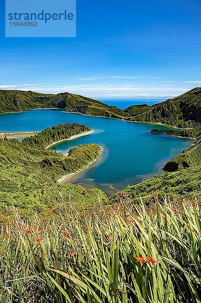 Lagoa Fogo  Feuerlagune  Vila Franca do Campo  Insel São Miguel  Azoren  Açores  Portugal  Europa