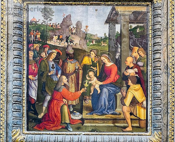Anbetung der Könige  Gemälde  Kirche von San Pietro  Perugia  Umbrien  Italien  Europa
