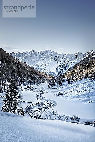 Horlachtal im Winter  Ötztal  Tirol  Österreich  Europa