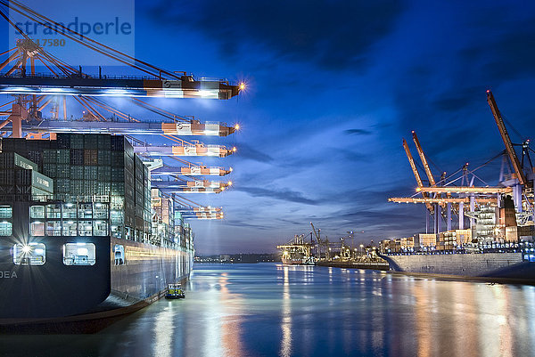 Containerschiff CMA CGM Medea   Waltershofer Hafen  Hamburg  Deutschland  Europa