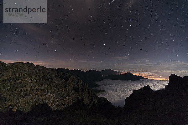 Nationalpark Caldera de Taburiente bei Nacht  Insel La Palma  Kanarische Inseln  Spanien