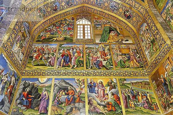 Innenraum  Fresken mit Szenen aus der Bibel  Armenische Kathedrale des Heiligen Erlösers (Vank)  Isfahan  Iran  Naher Osten