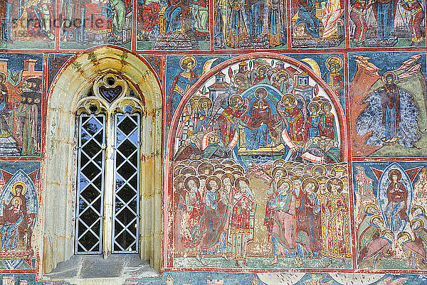 Außenfresken  Kloster Humor  1530  UNESCO-Welterbe  Manastirea Humorului  Kreis Suceava  Rumänien