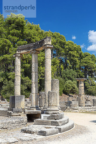 Archäologische Stätte von Olympia  UNESCO-Welterbestätte  eine antike Stätte auf der griechischen Halbinsel Peloponnes  Griechenland