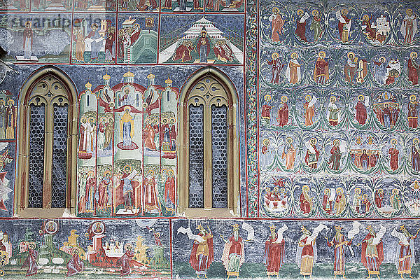 Außenfresken  Kloster Sucevita  1585  UNESCO-Weltkulturerbe  Sucevita  Kreis Suceava  Rumänien