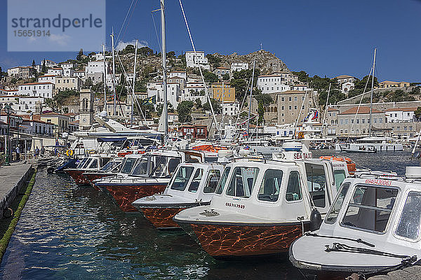 Hafen  Hydra  Saronische Inseln  Griechische Inseln  Griechenland